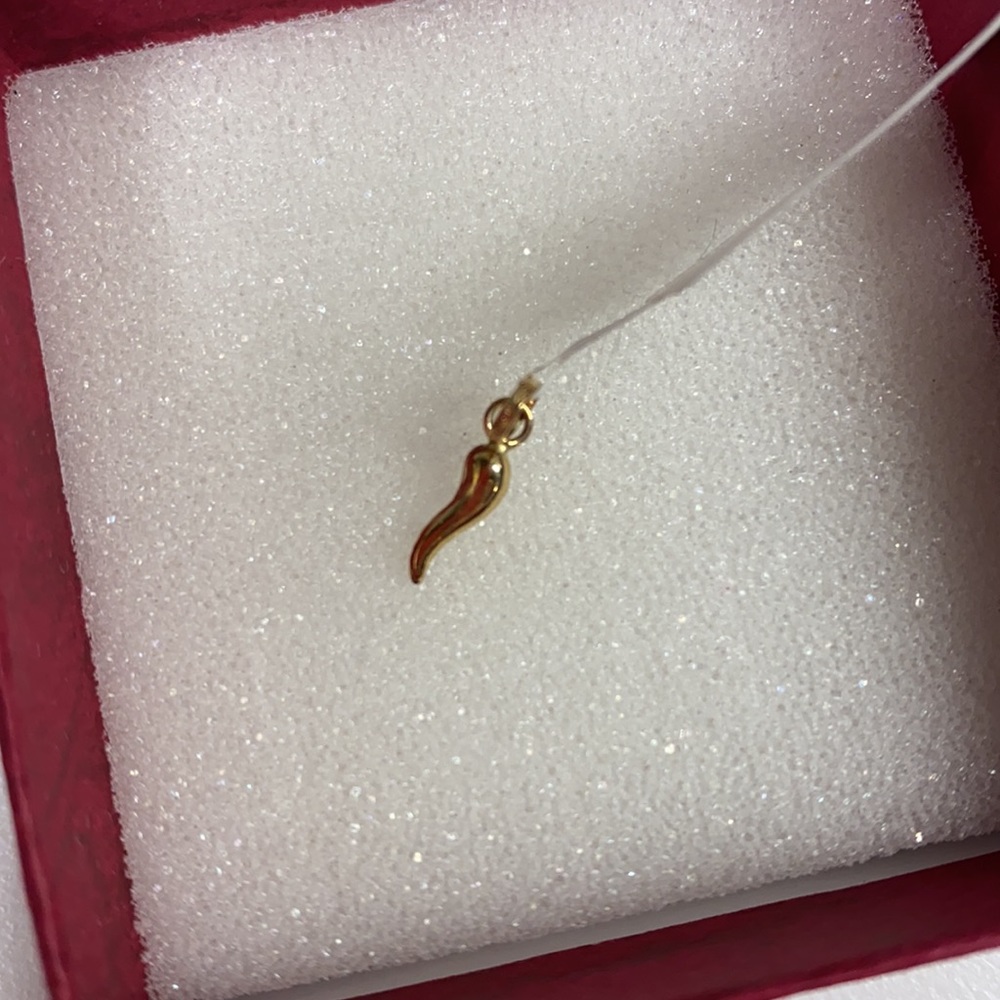 14k Italian Horn Charm - Picture 5 of 5